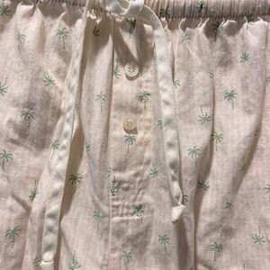 Tommy Hilfiger size medium cropped pajama bottoms pink striped palm tree print